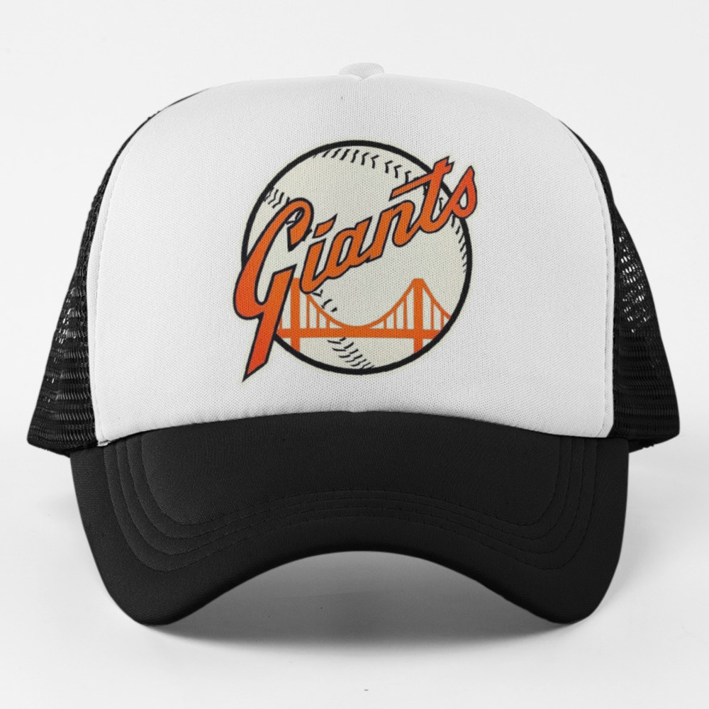 NEW San Francisco Giants x The City Foam Trucker Mesh Snapback Hat 2TONE BLACK